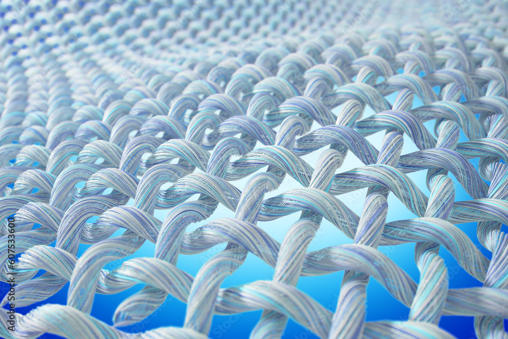Obraz premium Close-up of fabric interlaced fiber.