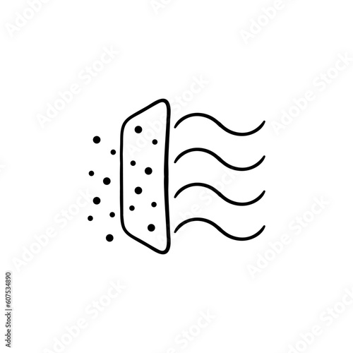 Air cooling solution. Beat the heat with efficient air conditioning. Refreshing, cool breeze, temperature control. Vector black line icon on a white background
