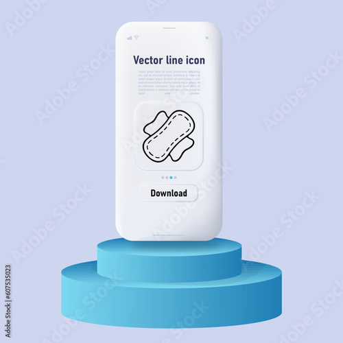 Menstruation awareness and hygiene. Empowering discussions about menstrual health, menstrual cycle. Neomorphism style. Ui phone app screen