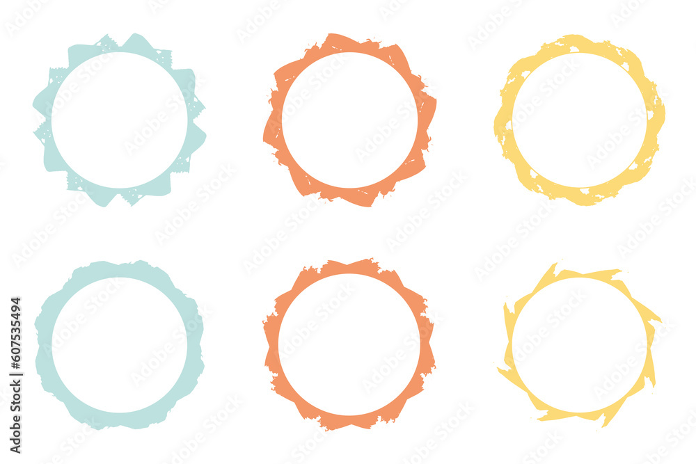 The round element has a hand-drawn brushstroke. The brushstroke is perfect for a variety of design projects such as logos, banners, postcards and more. Vector illustration The round element has a hand-drawn brushstroke. The brushstroke is perfect for a variety of design projects such as logos, banners, postcards and more. Vector illustration