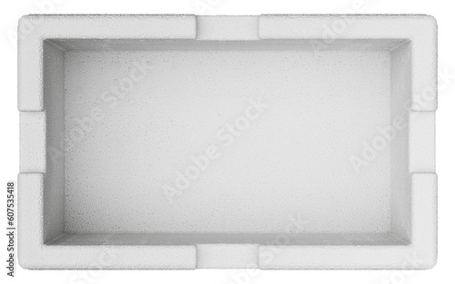 Isolated White Styrofoam 3D Rendered Box with Clipping Path