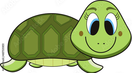 vector cartoon of a green turtle