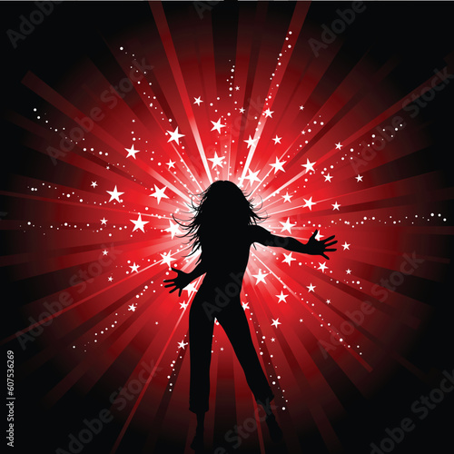 Sexy female on starry background