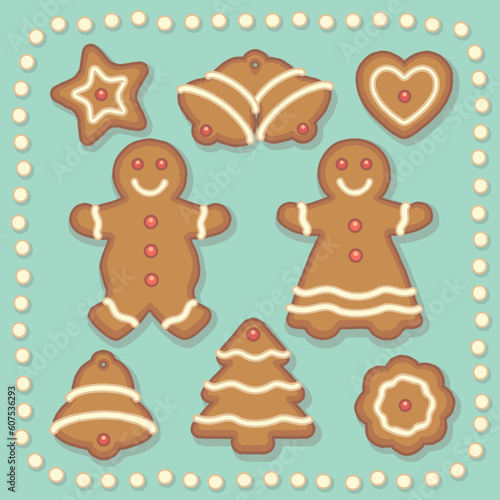 8 classic gingerbread cookies.