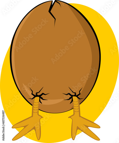A Baby chick escaping from its egg