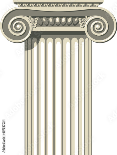 Vector illustration of a Greek Ionic Column.