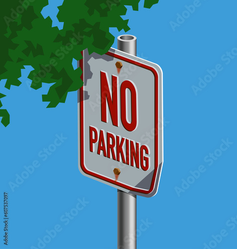 Vector illustration of a street sign – No Parking