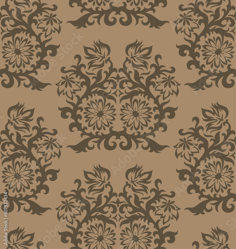 Seamless background from a floral ornament  Fashionable modern wallpaper or textile