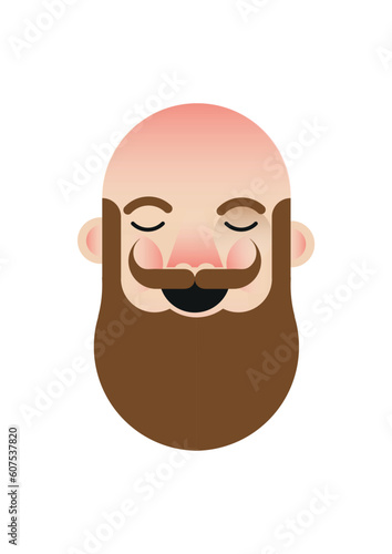 Uomo con la barba calvo