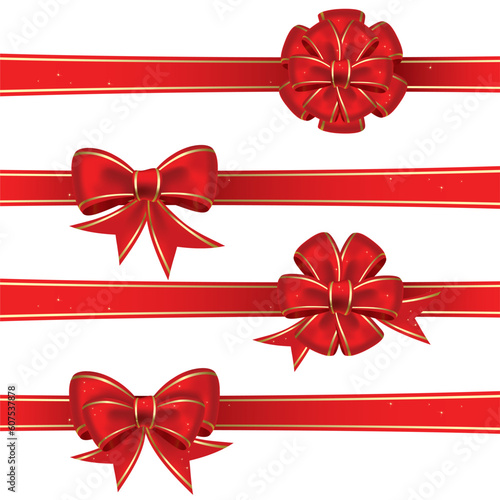 Set from red christmas bows