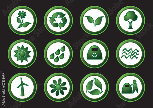 Set of ecology, environment and recycling icon