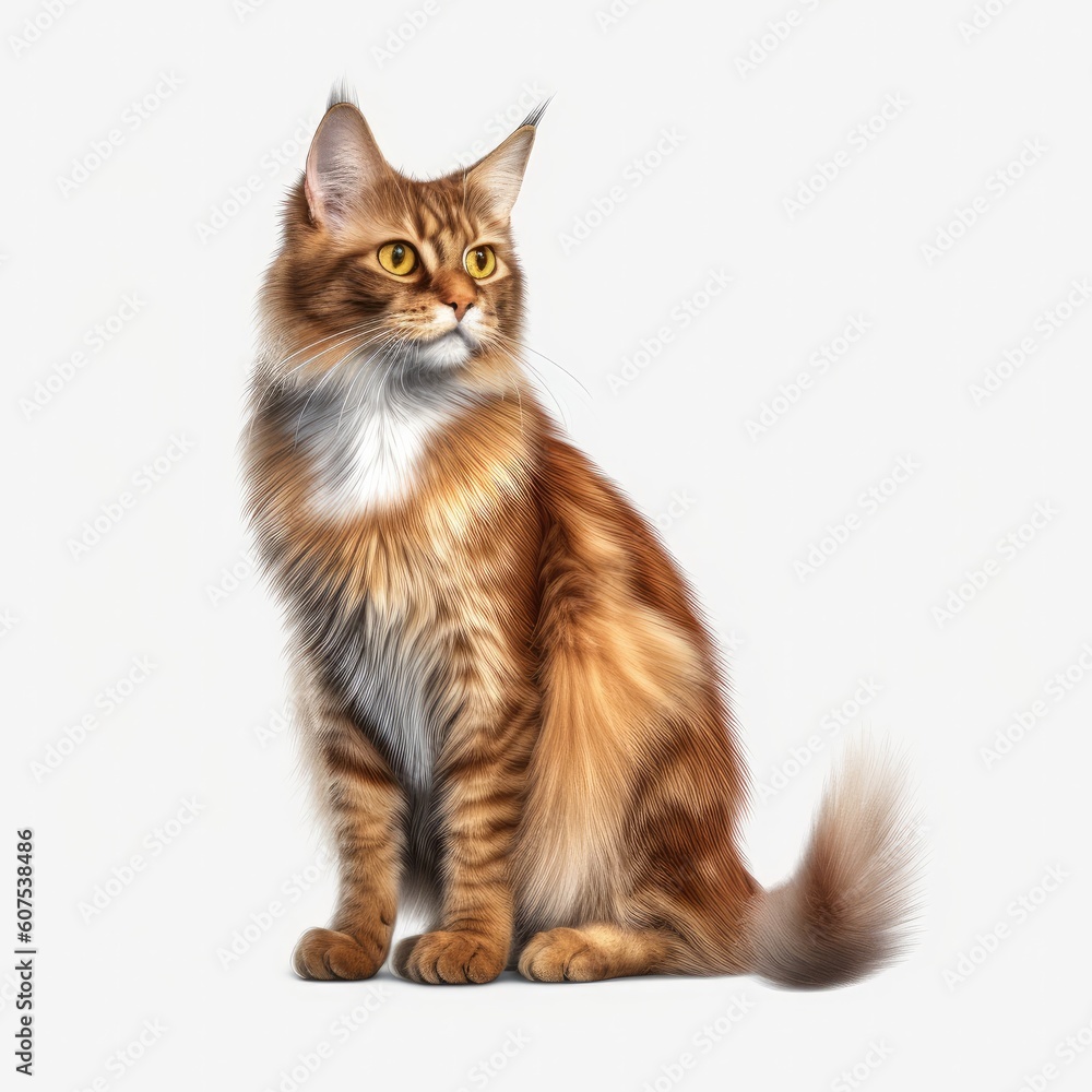 Obraz premium cat, kitten, animal, pet, isolated, domestic, feline, fur, white, cute, tabby, kitty, sitting, young, baby, portrait, adorable, looking, british, one, paw, pets, mammal, gray, beautiful