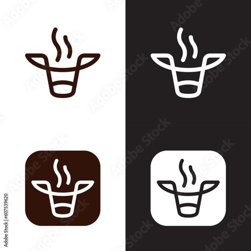 coffee and animal bull icon app set © LyceeChee