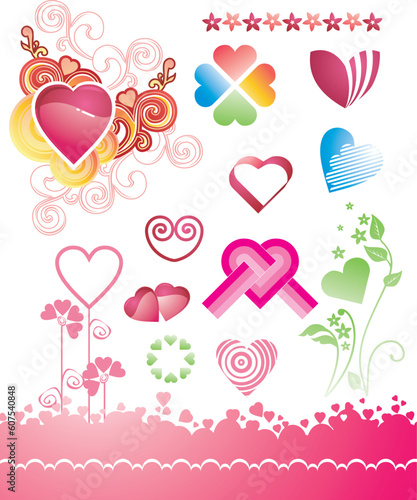 Various variants of hearts for your design