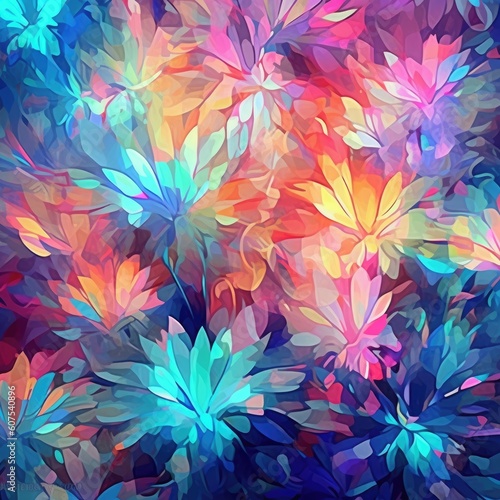 A design for a colorful wallpaper background.  Illustration  Generative AI 