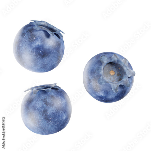 3d blueberries isolated