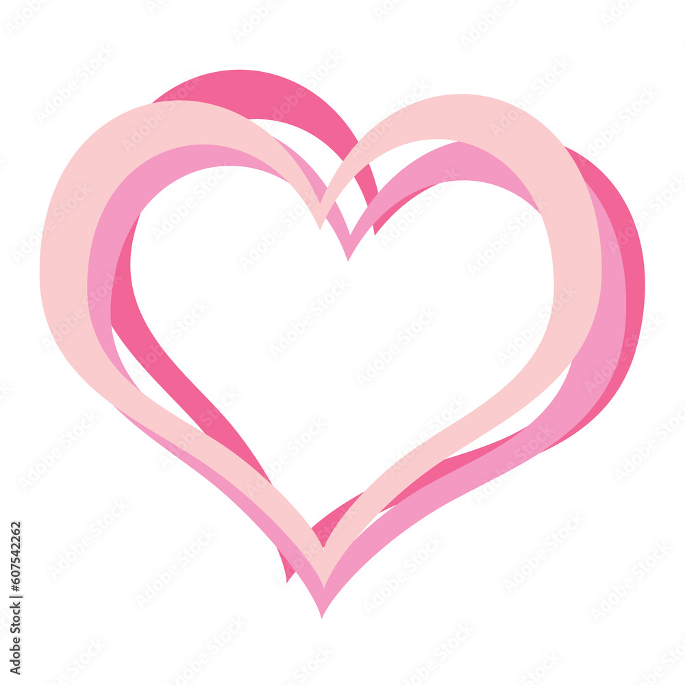 Tricolor hearts over white background. Valentines theme