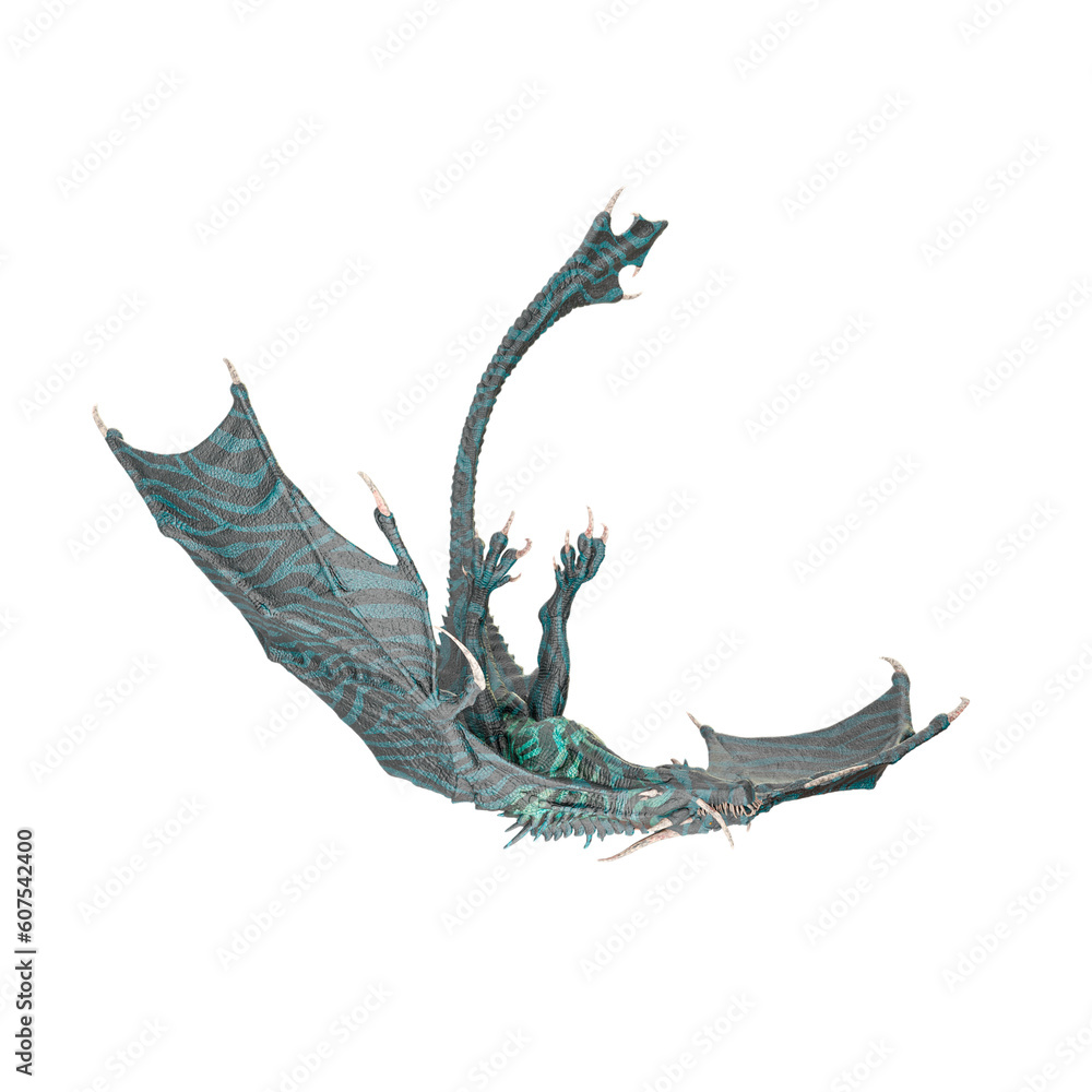 Naklejka premium dragon is flying and looping down