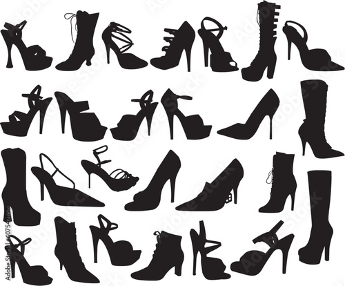 Illustration of Sexy Shoes Silouettes - Vector