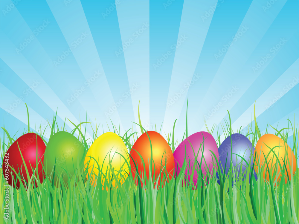 Easter eggs in grass Easter eggs in grass