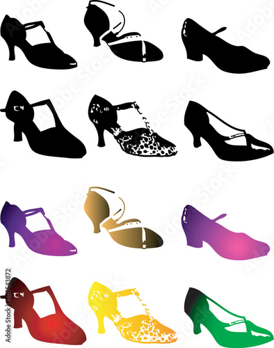 vector illustration for a variety of shoes in style.
