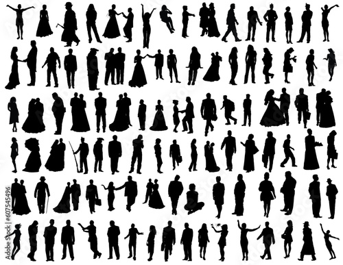 Big vector collection of hundred different people.