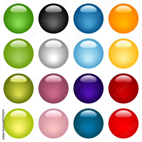 Vector Beautiful Web Glassy Icons Set