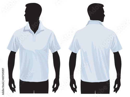 Men's polo shirt template with human body silhouette
