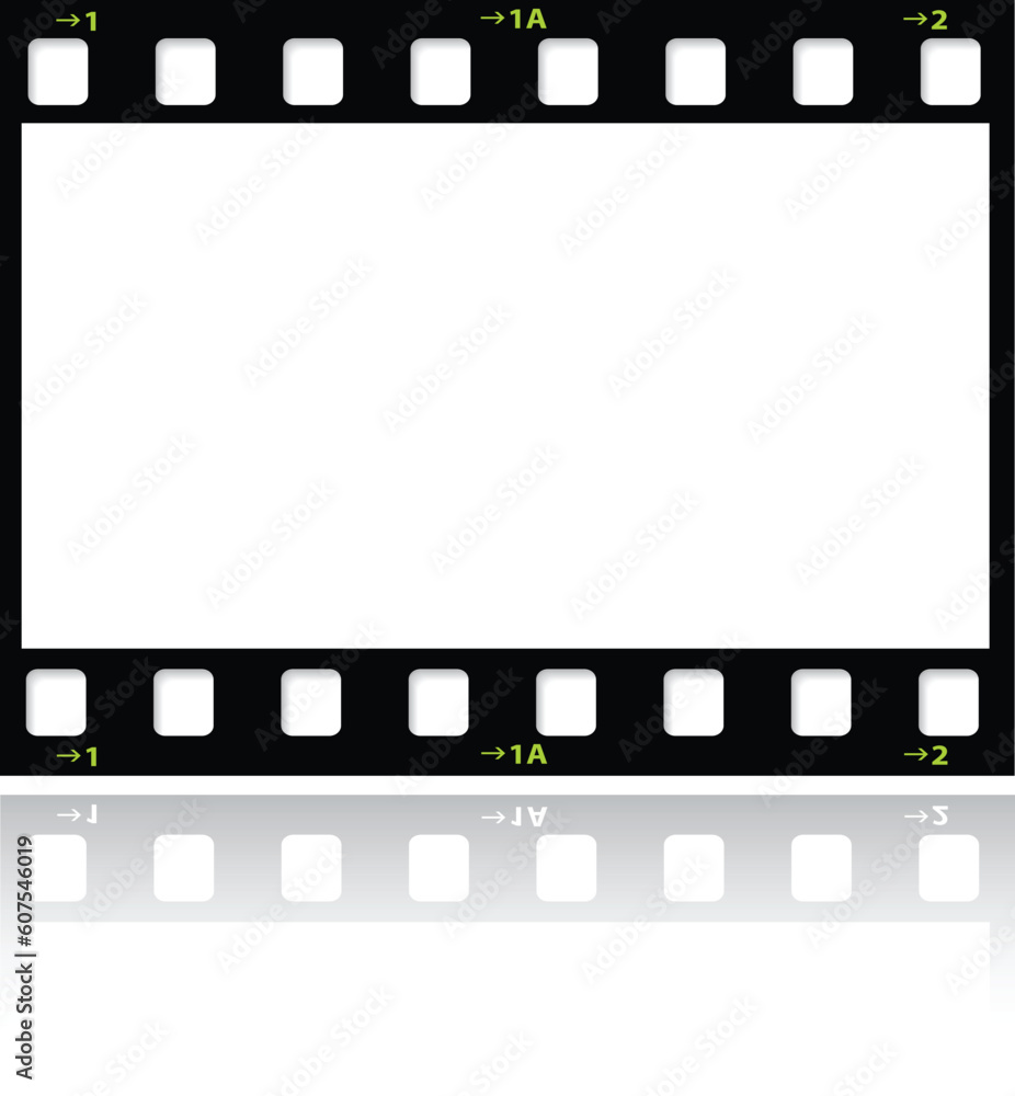 Filmstrip background with reflection