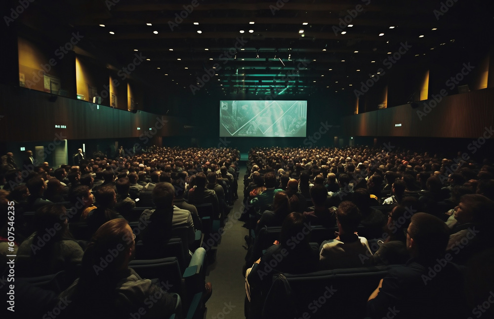 Conference hall audience full of tech people