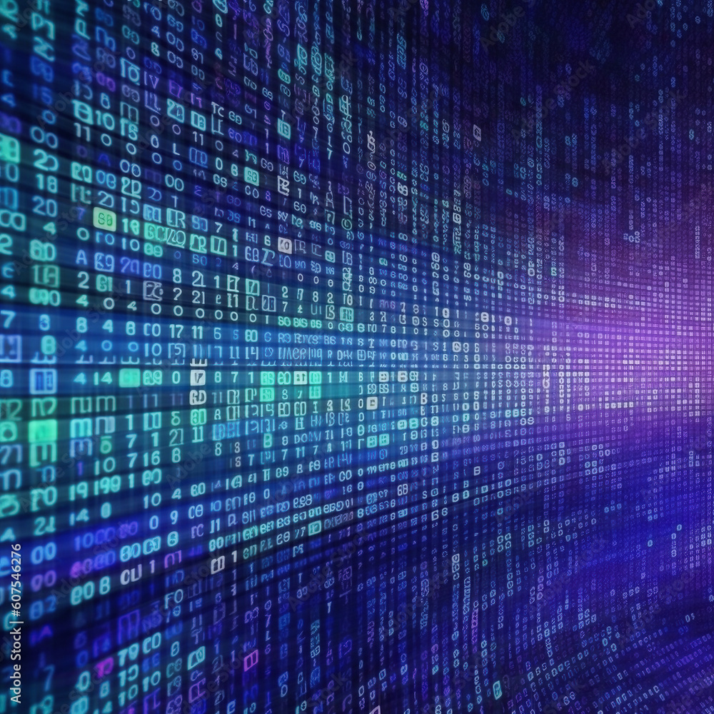 Data technology abstract, created with generative AI Data technology abstract, created with generative AI