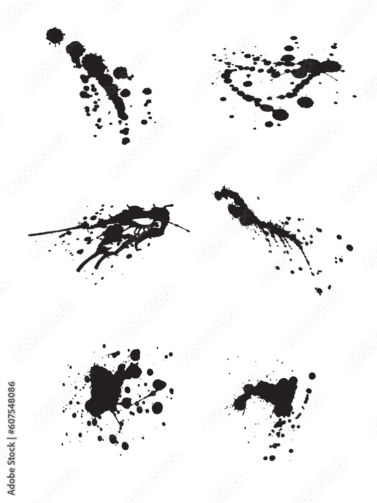 Obraz premium Set of six paint splashes for use in your designs.