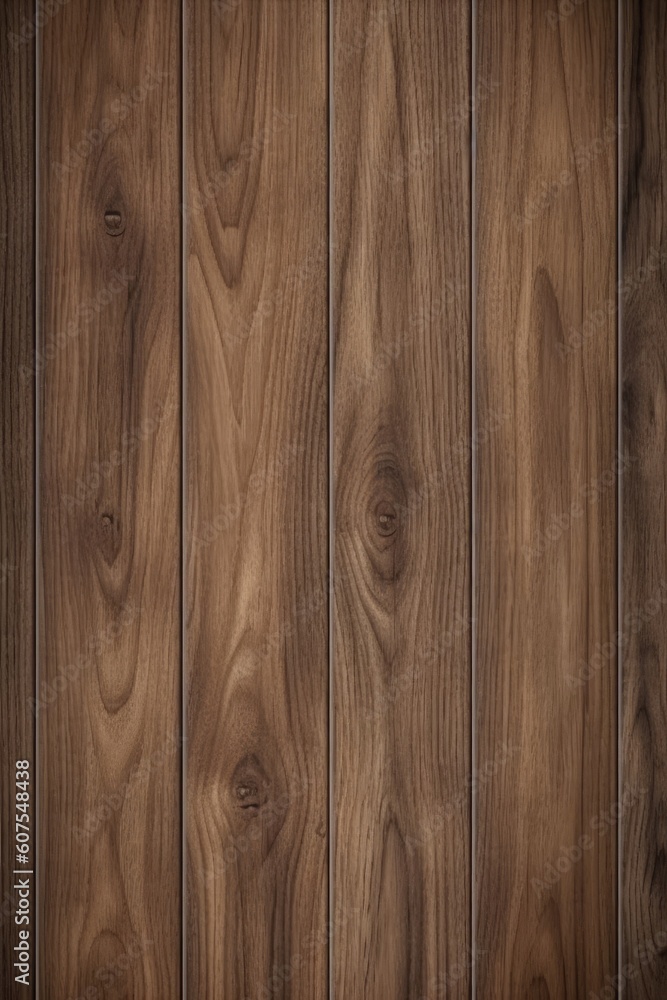 The background is a walnut wooden plank with a texture. (Illustration, Generative AI) The background is a walnut wooden plank with a texture. (Illustration, Generative AI)