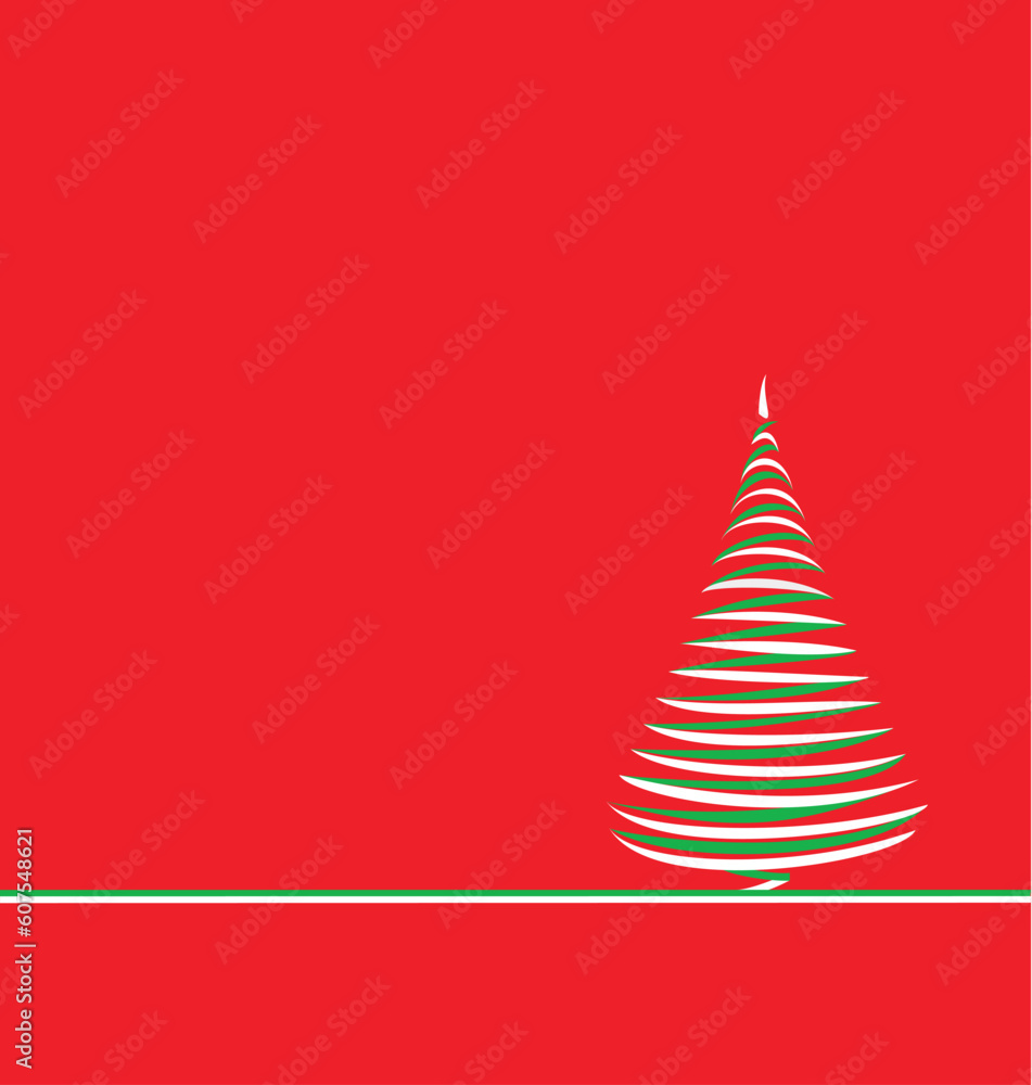 Abstract christmas tree on red Abstract christmas tree on red