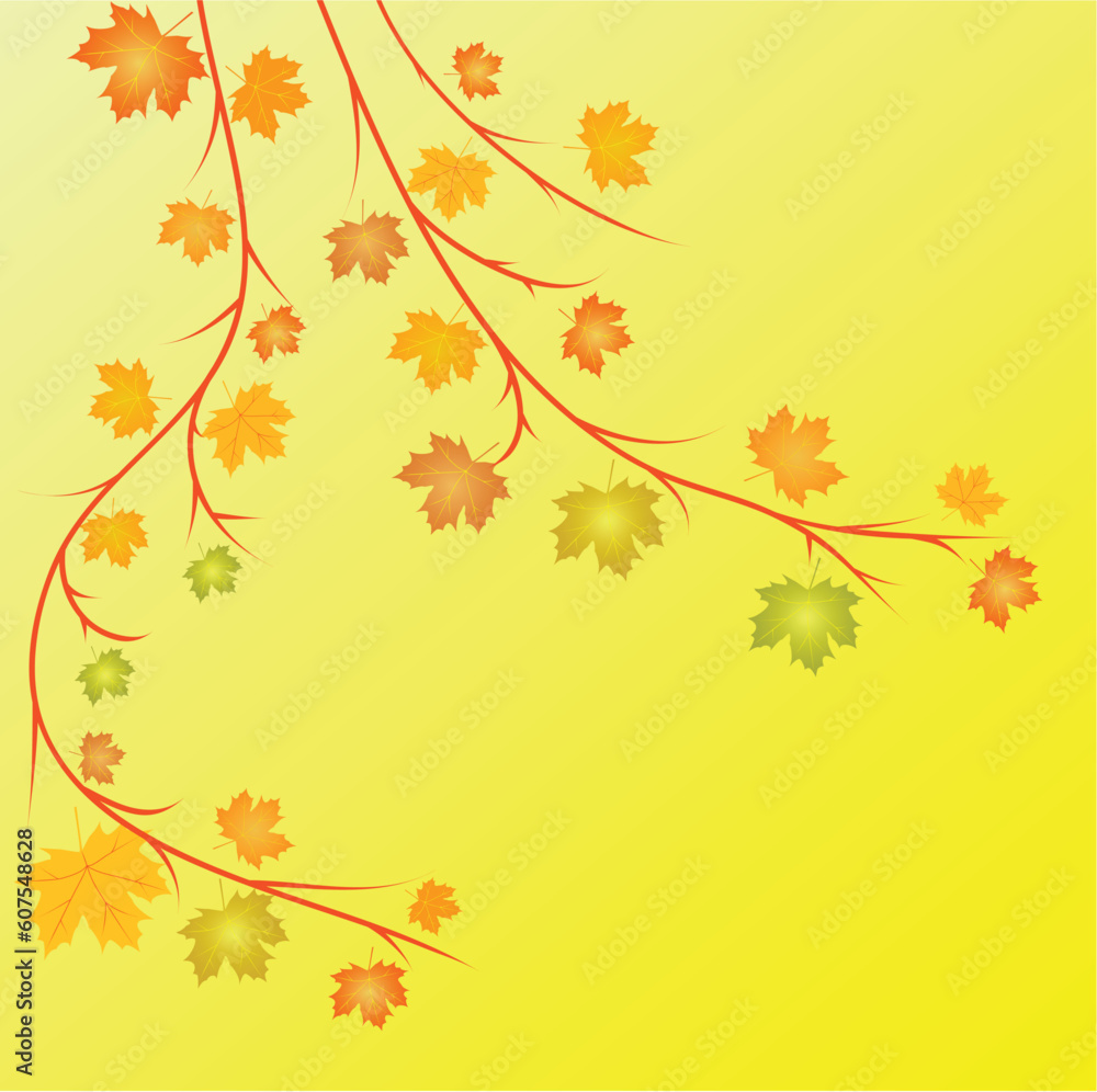 Obraz premium autumn vector background leaves and branches
