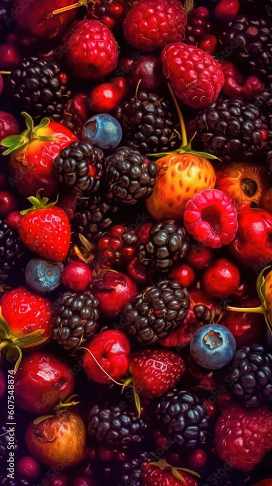Berry mix wallpaper, generative ai 
