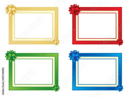 Set of four frames with bows.   More christmas images in my portfolio.