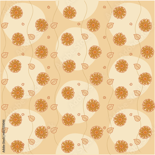 Vector illustration of retro abstract flowers Background. Pastel shades floral pattern.