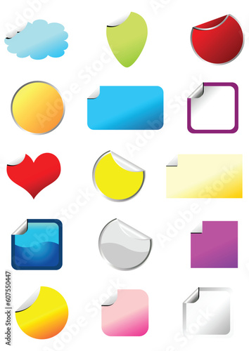 Konstfotografi Promo stickers set with different colors and shapes