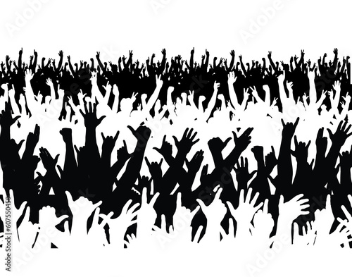 Editable vector illustration of a large crowd