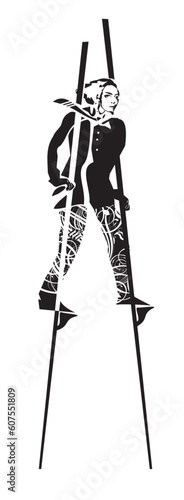 The young businessman goes on stilts