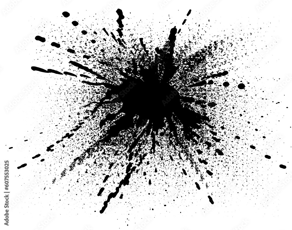 Editable vector illustration of a splattered ink drop Editable vector illustration of a splattered ink drop