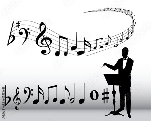 vector illustration of musical notes background