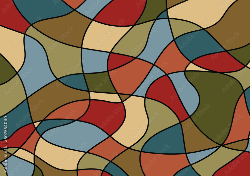 Fototapeta premium Twisted lines with earth tones abstract pattern background