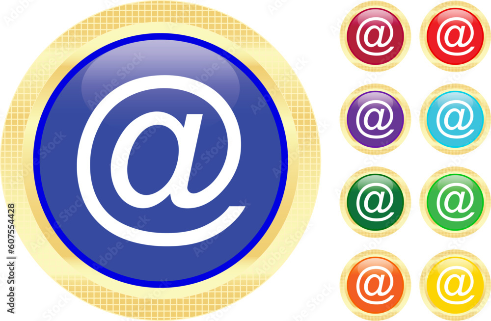 E-mail symbol on shiny buttons