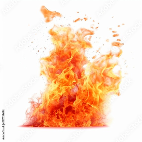 Fire flame isolated over white background 