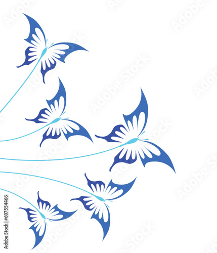 Editable vector illustration of butterflies with copy-space