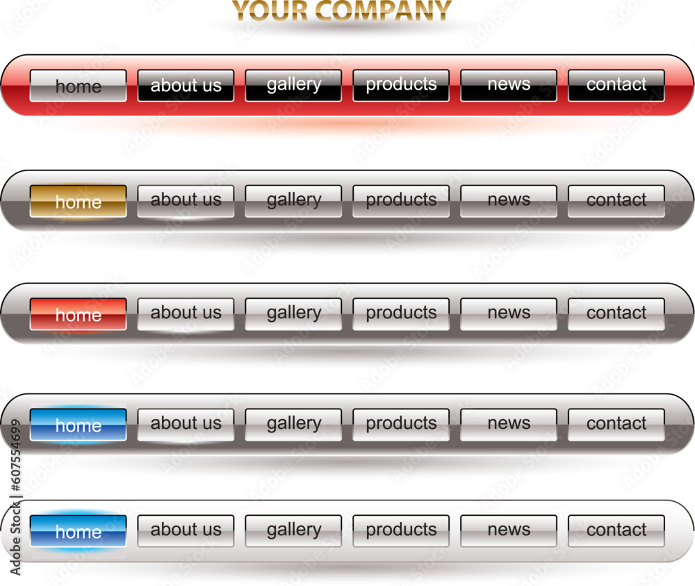 Website button bars template