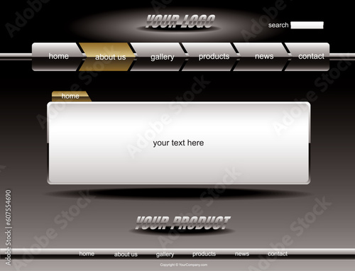 Website black glossy template
