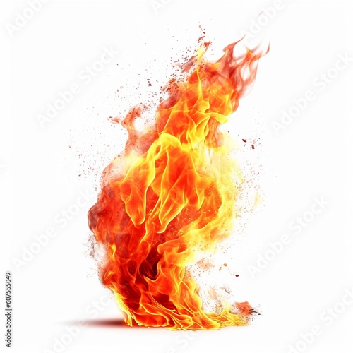 Fire flame isolated over white background 